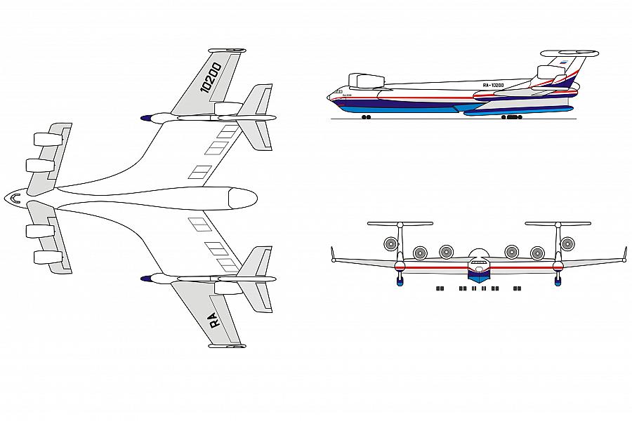 A Beriev está desenvolvendo uma nova aeronave anfíbia com mais de 1.000 toneladas A Beriev está desenvolvendo uma nova aeronave anfíbia com mais de 1.000 toneladas