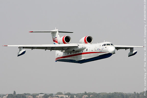 Be-200ES multipurpose amphibious aircraft in forest fire-fighting operations in Russia